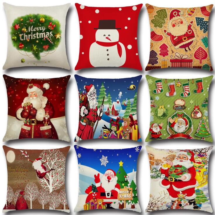   ư ȥ    ũ  Ŀ  ̽  ̽  ̽ 45x45CM K68/Linen Cotton Blended Cushion Covers Christmas Decorations For Home Throw Pillow Ca